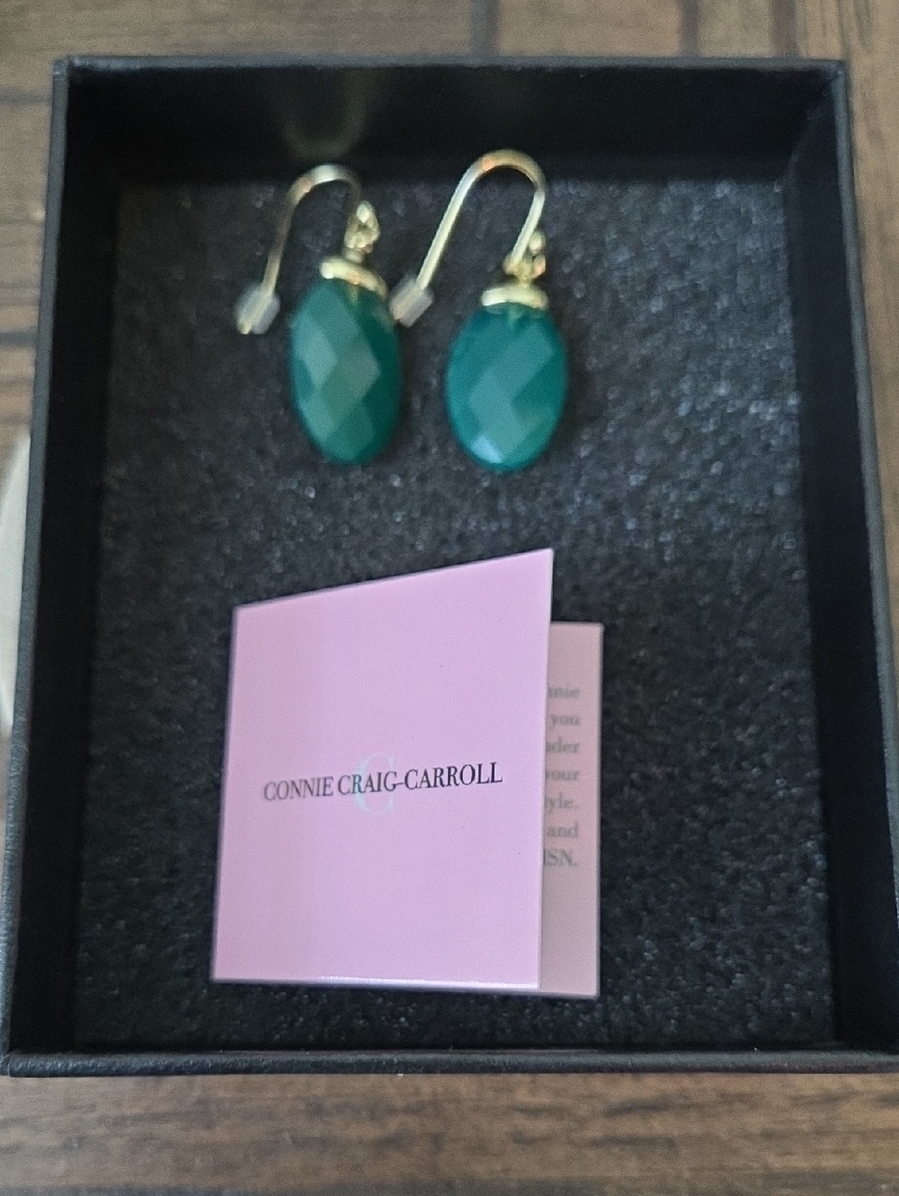 Emerald Faceted Drop Earrings